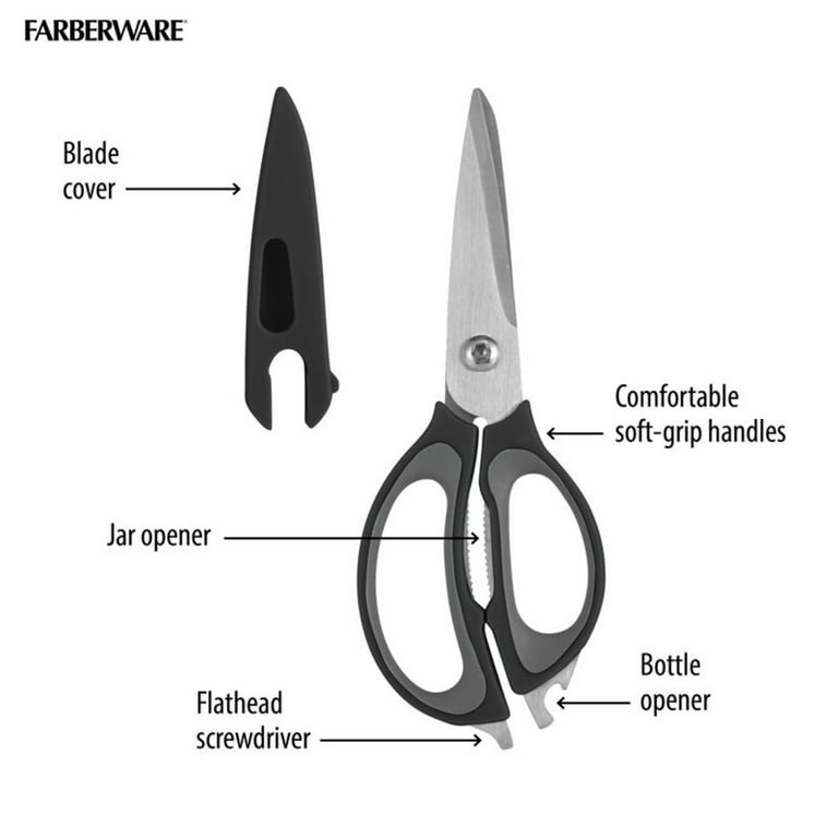 (4 Pieces) Multipurpose Scissors, Stainless Steel Business Office Household  Scissors (Black)