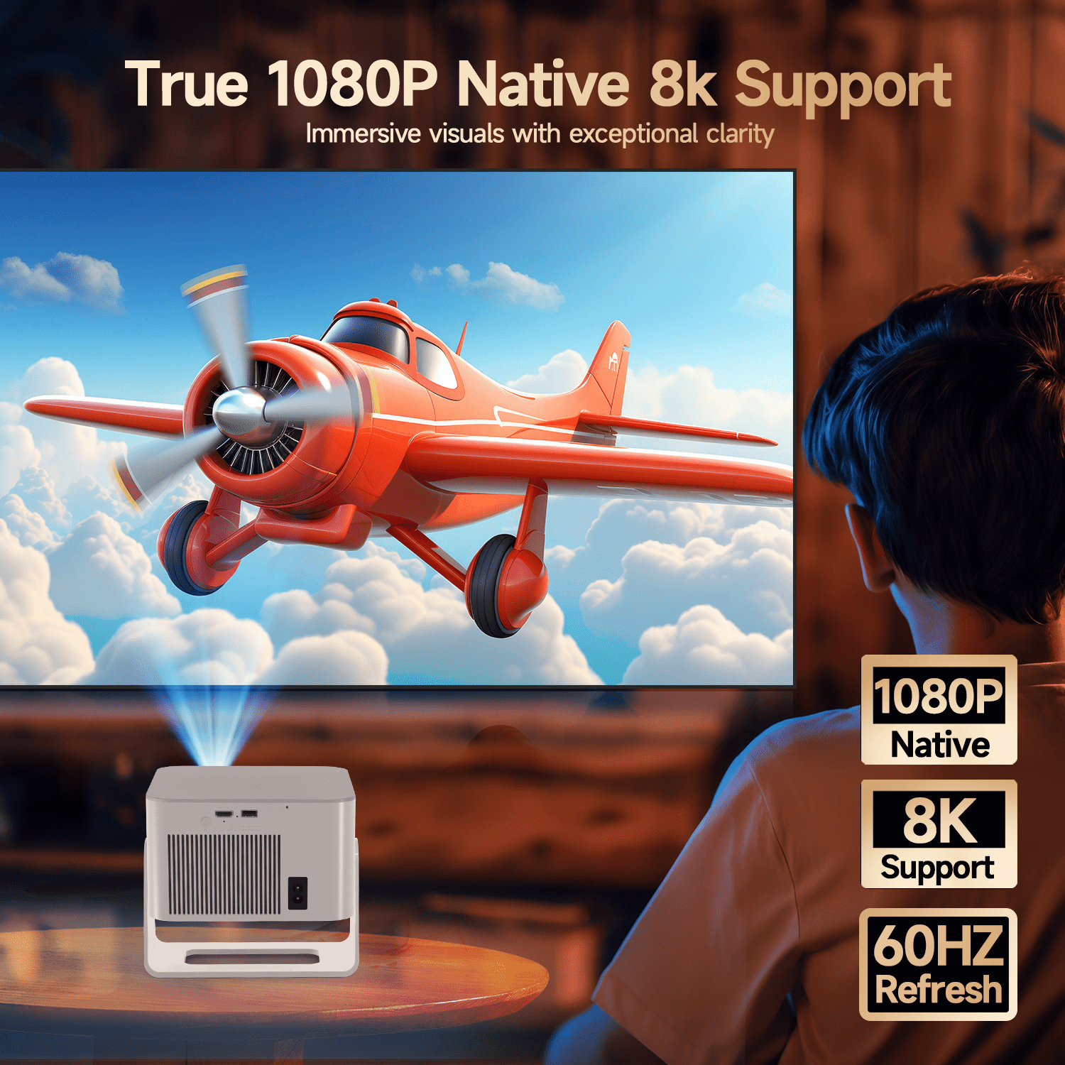 MAGECUBIC 900 ANSI 8K プロジェクター本体（8k非対応） Magcubic 8K Support Native 1080P Full HD Projector, 900 ANSI