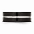 thumbnail image 3 of Titanium Polished Black IP Grooved Comfort Back Ring Size: 8; for Adults and Teens; for Women and Men, 3 of 7