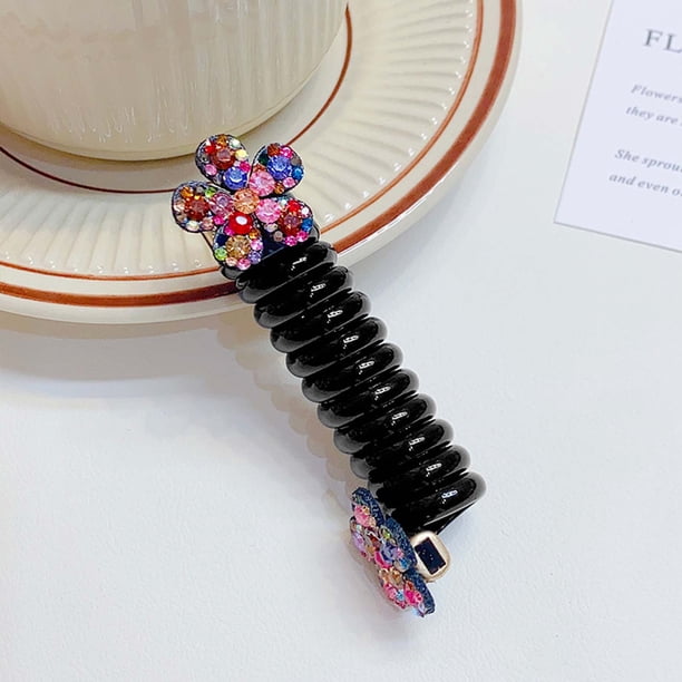 Pisexur Belleza Maquillaje Mariposa de amor, diamantes de imitación, línea telefónica, aro para el pelo, lazo para el pelo de niña, goma, cuerda para la cabeza, temperamentpara mujeres y hombres