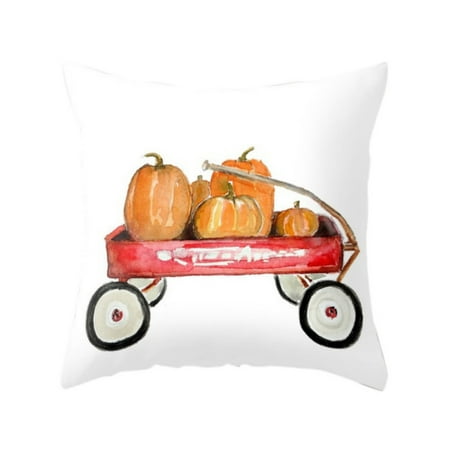 Fysho Pumpkin Pattern Design Bed Sofa Decor Pillow Case Supper Soft Peach Velvet Throw Cushion Cover Pillowcase