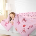 thumbnail image 3 of Erosebridal Kawaii Red Strawberry Twin Comforter Sets 3-Piece for Girls,Cartoon Floral Bow Knot Bedding Set for Kids Teens,Pink Reversible,Ultra Soft Home Decor, 3 of 6