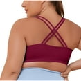 thumbnail image 3 of POIUYTR Plus Size High Support Cross Back Sports Bra - Women Breathable Mesh Wireless Workout Top with Wide Straps, 3 of 5