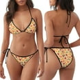 thumbnail image 3 of Gaeub Autumn Maple Leaves Print Women's Triangle Bikini,String Bikini Set,Two Piece Swimsuit Bathing Suits, 3 of 5