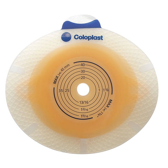 Ostomy Barrier SenSura Click Trim To Fit Standard Wear Double Layer Adhesive Green Code 38 to 112" Stoma