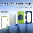 thumbnail image 3 of SaniMore Case for Samsung Galaxy Tab A9 Plus 12.4" 2023 SM-X810/X816/X818, Shockproof Shoulder Strap 360° Rotating Handle Bracket Pencil Holder Tri-layer Hybird Anti-drop Kids Shell, Navy+Green, 3 of 9