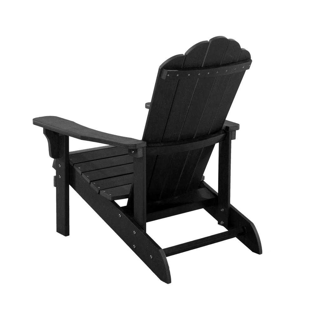 Folding Adirondack Chair,Weather Resistant & Durable Garden Adirondack Chair,Wood Outdoor Fire Pit Lounge Chair for Patio Deck Yard Lawn and Garden Seating,Easy Assembl,Black - image 3 of 5