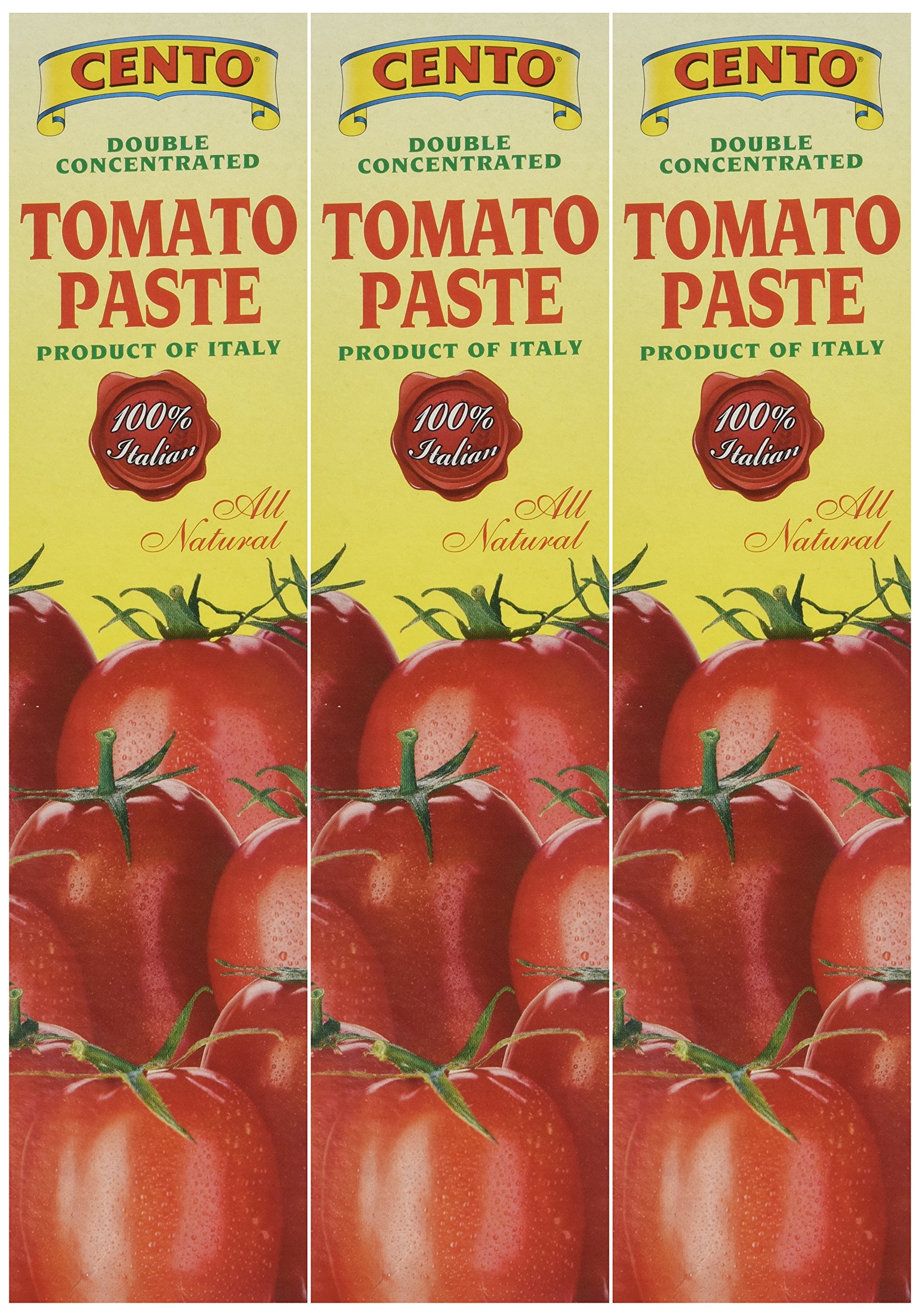 Cento Tomato Paste in Tube 4.56oz, Pack of 3 Tubes