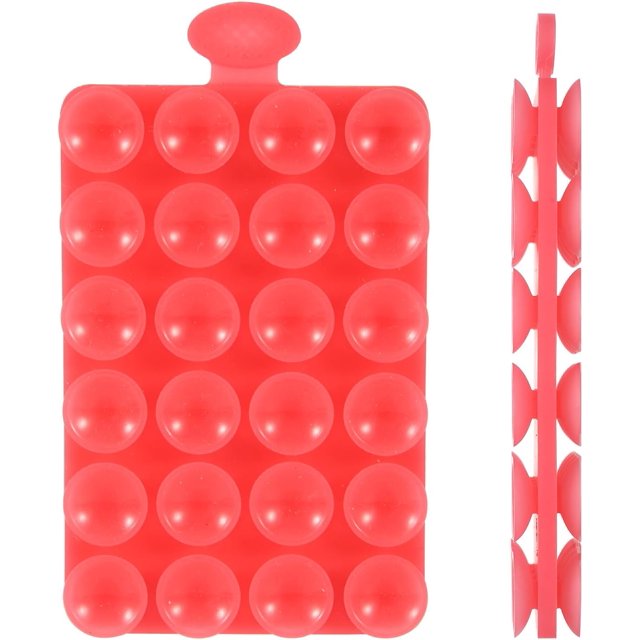 czcpp-Silicone Double Sided Suction Cup Phone Mount, 0.55in in Diameter Suction Phone Holder Hand-Free Suction Cell Phone Case Sticky Grip for Mobile Devices Mirror Glass (Crystal Red)