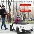 thumbnail image 4 of Costway 12V Kids Ride On Car 2.4G RC Electric Vehicle w/ Lights MP3 Openable Doors White, 4 of 8