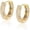 Gold (one pair), variant on Pavé Cubic Zirconia Double Band Hoop Earrings, Gold & Silver Sparkling Huggie Hoops
