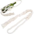 thumbnail image 3 of Wine Bottle Carrier,Macrame Water Bottle Holder,Cotton Hanging Water Bottle Net Bag Portable Water Bottle Holder Pouch,Beige, 3 of 5