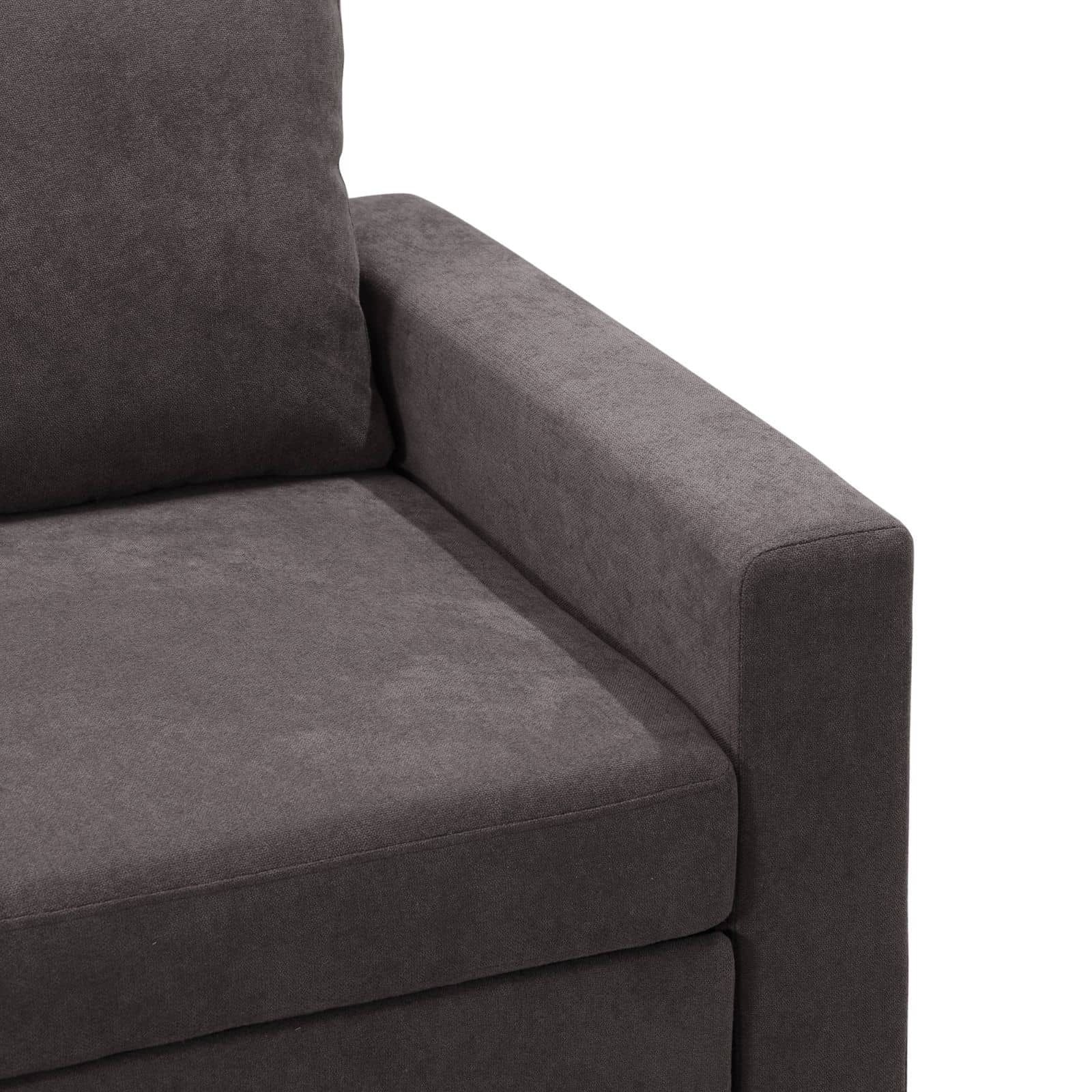 Pull Out Sofa Bed with Storage Chaise, L Shape Sectional Couch Bed Sleeper Sofa with 2 Pillows for Living Room, Dark Brown