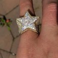 thumbnail image 6 of Mens Hip Hop Ring With Full Simulated Diamond Inlaid Five Point Star Alloy Jewelry Bling Accessory Trendy Design, 6 of 6