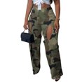 thumbnail image 3 of SLADYGLO Women Digital Printing Criss Cross Hollow Out Straight Leg Trouser, 3 of 4