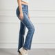 thumbnail image 4 of Gibobby Jeans mujer cintura alta Pantalones y vaqueros elásticos de talle para mujer con inserciones y bordes de colores y pantalones(Azul,CH), 4 of 5