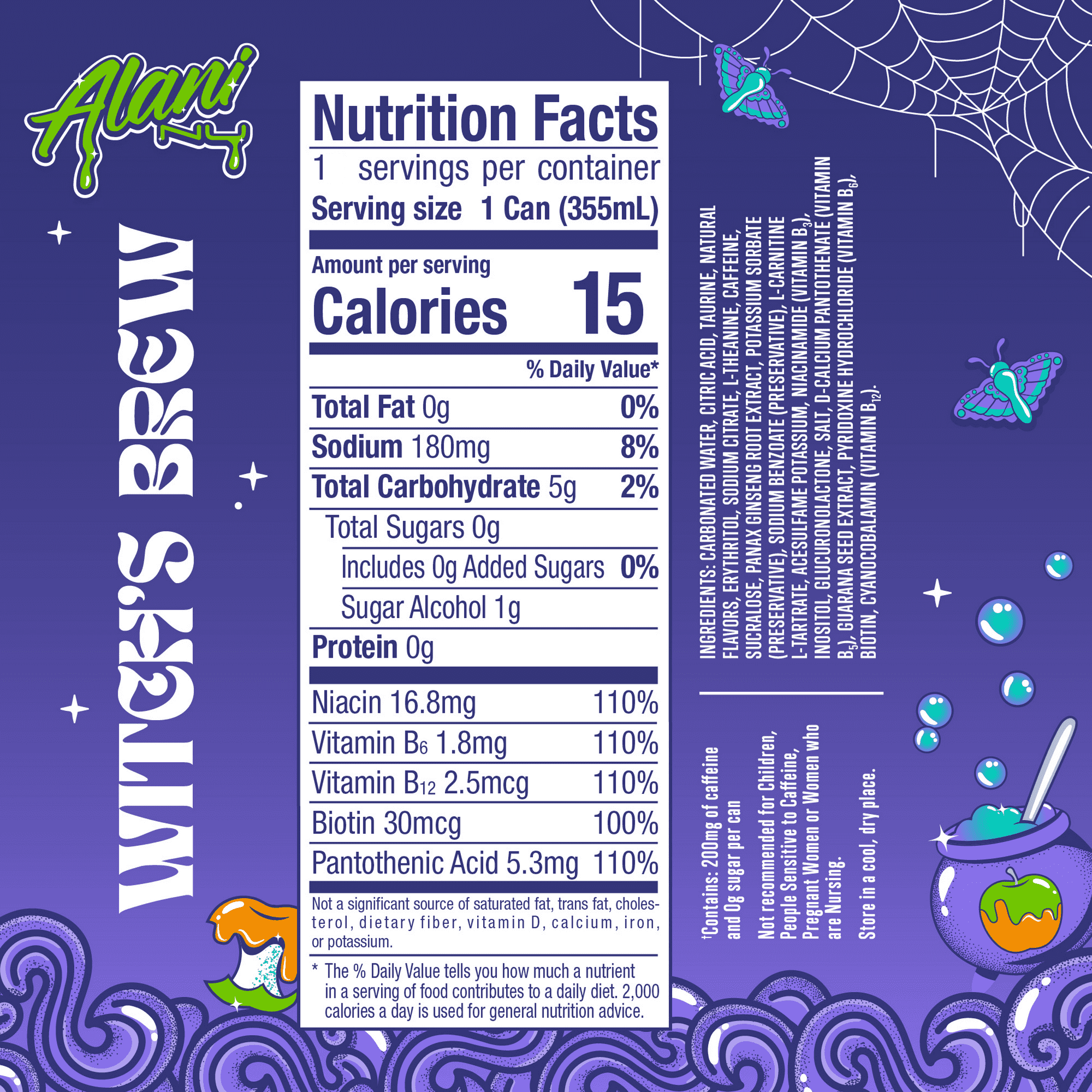 Alani Nu Sugar-Free Energy Drink, Witch's Brew 12 fl oz (2pk)