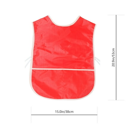 

1Pc Children Bib Supple Apron Pocket Pure Color Bib Kindergarten Supplies