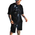 thumbnail image 3 of Chándal de hombre, camiseta de manga corta, pantalones de playa, camiseta con estampado digital 3D de calavera punk para hombre, pantalones cortos deportivos casuales de manga corta, 3 of 5