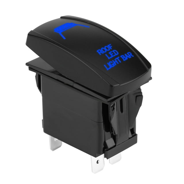 Interruptor basculante láser, DC 12V/24V LED azul LED láser Interruptor de encendido y apagado Interruptor basculante de encendido y apagado Diseño de clase mundial