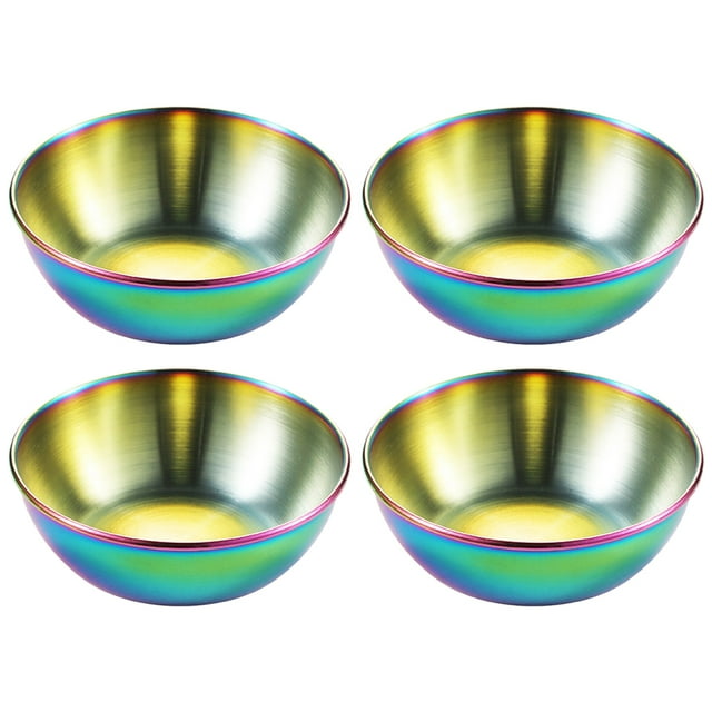 MasteelfCA 4PCS Stainless Steel Sauce Dish Practical Multi-functional Dipping Bowl