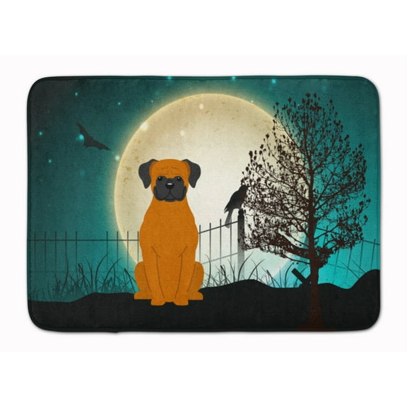 Halloween Scary Fawn Boxer Machine Washable Memory Foam Mat