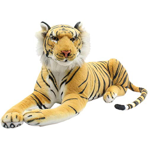 TAGLN Stuffed Animals Tiger Toys Plush Leopard Lion Sitting 10 Inch Brown Tiger 