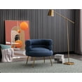 thumbnail image 6 of Luccalily Accent Single Sofa Chair,Upholstered Leisure Accent Living Room Chair, Comfy Armchair with Rose Golden Metal Legs,Mid-Century Modern Velvet Single Sofa Chair, 6 of 11