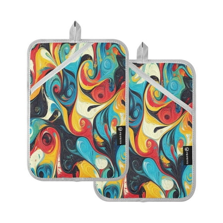 

Square Pot Holder Set of 2 - Silver-Coated Quilted Heat Resistant Pads 472℃ Heat Resistant with Hanging Loop for Oven and Microwave，A Cool Spider-mans