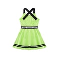 thumbnail image 4 of YEAHDOR Girls Sleeveless Sports Dress Cross Straps Open Back A-Line Dress Juniors Gym Workout Outfit Fluorescent Green 6, 4 of 7