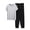 Gray, variant on Cavosen Men's Short Pajama Sets 2 Piece Casual Crewneck Short Sleeve Sleepwear with Jogger Pants Solid Breathable Loungewear Summer Soft Matching Set