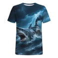 thumbnail image 5 of SGFCWSX Mens Short Sleeve T-Shirt, Graphic Print Casual Crewneck Summer Essential Tee for Men Blue Size L, 5 of 5
