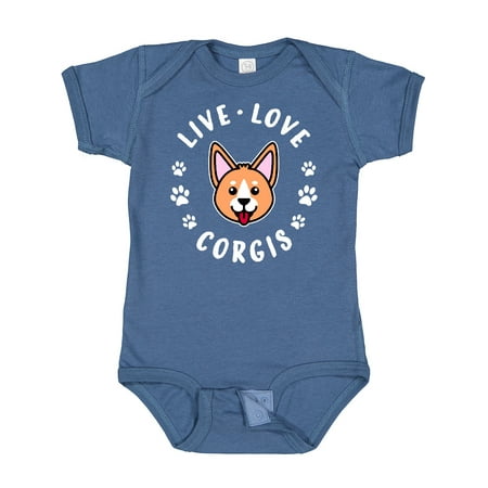 

Inktastic Live Love Corgis Gift Baby Boy or Baby Girl Bodysuit