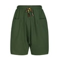 thumbnail image 3 of Mens Boho Summer Beach Harem Shorts Plus Size Wide Leg Drawstring Casual Loose Shorts Green,XL, 3 of 5