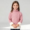 thumbnail image 6 of KAUOD Girls Ribbed Knit Crew Neck Sweater Long Sleeve Fleece Lined Thermal Pullover Tops Kids Winter Thick Shirt Clothes, 6 of 9