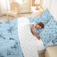 thumbnail image 4 of Feelyou Kids Blue Dinosaur Wildlife Bedding Comforter Set for Boys Girls Kids, Simple Line Animal King Bedding Sets, Blue, Reversible, 7-Piece, 4 of 7