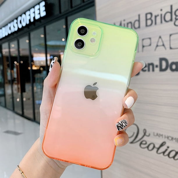 Funda de teléfono de silicona con degradado cuadrado de lujo para iPhone 13 12 11 Pro XS Max X XR SE 2020 7 8 Plus, funda trasera suave transparente, carcasa fina Tan Jianjun unisex