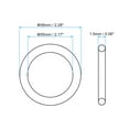 thumbnail image 2 of Uxcell 58x55x1.5mm Nitrile Rubber O Rings Metric Sealing Gasket, Black 5 Pack, 2 of 6