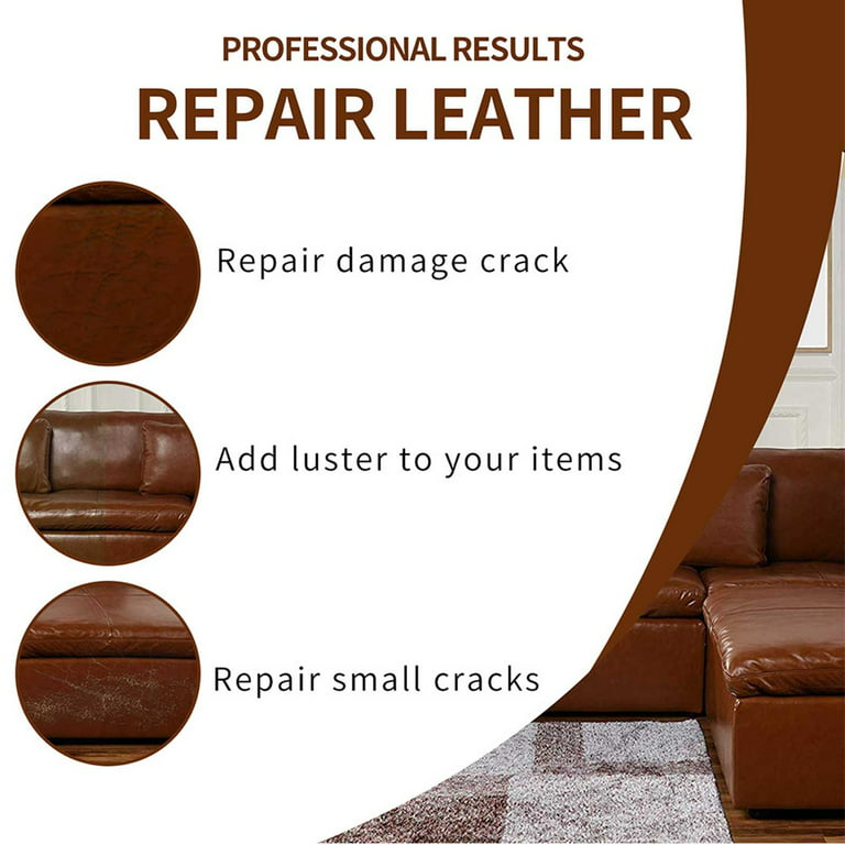 Black Leather Repair Kit for Furniture, Car Seats, Sofa, Jacket and Purse.  PU Leather Leather Repair Paint Gel. Repair Tears & Burn Holes. Provide