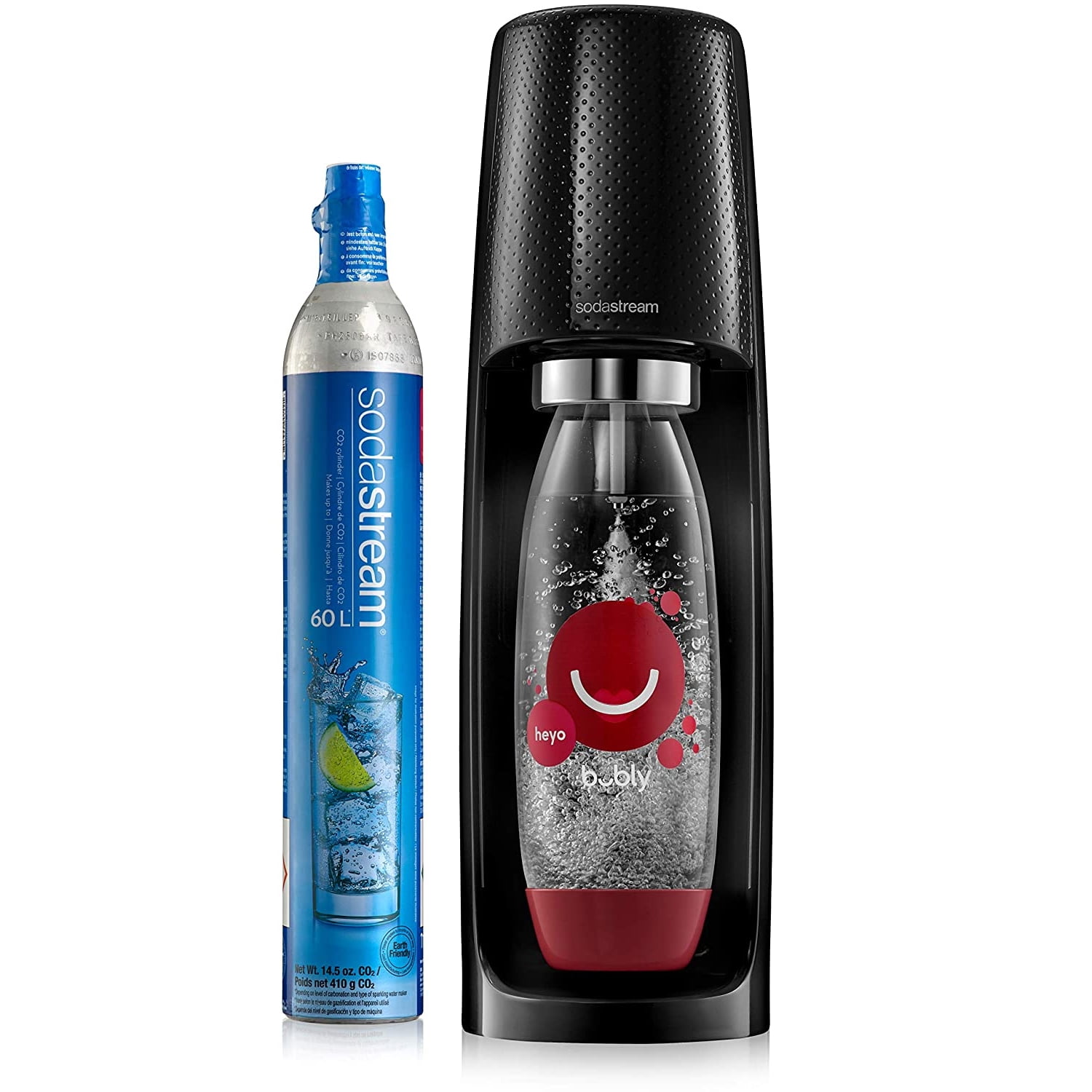SodaStream Fizzi Sparkling Water Maker - Black - With CO2 and Red