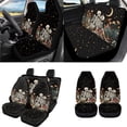 thumbnail image 2 of Uorisanigo Car Seat Covers Full Set Funny Skull Flower Steering Wheel Cover Pack of 18 Universal Armrest Cushion,Shoulder Strap Protector,Hand Brake Headrest Gear Shift Cover,Coasters,Keychain, 2 of 7