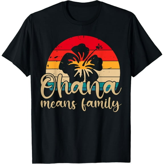 Men Women Hawaiian Ohana Means Family Summer Beach Aloha T-Shirt Tops Tee