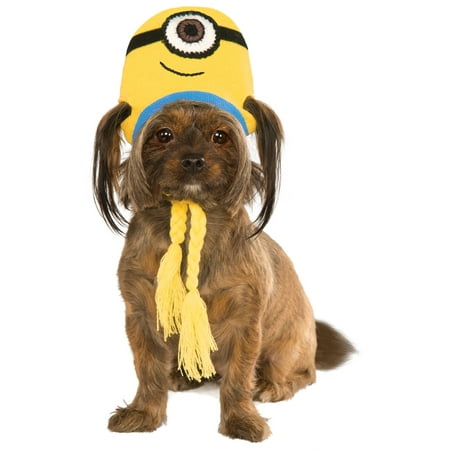 Despicable Me Pet Minion Stuart Knit Dog Costume Headpiece Hat Beanie