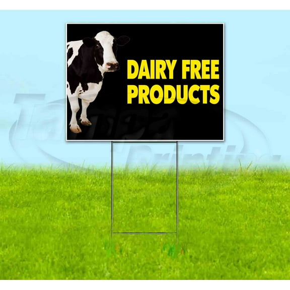 Dairy Free (18" x 24") Yard Sign, Includes Metal Step Stake