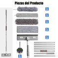 thumbnail image 2 of JeeLeeko Herramienta de Limpiador de Ventanas, Jalador para Vidrios Dom&eacute;stico 5 en 1, Equipado con un Poste de Extensi&oacute;n y Cabezales de Cepillo de 5 Funciones, Adecuado para Limp, 2 of 8