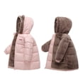 thumbnail image 5 of ITSAME Girls Hooded Puffer Coat Long Sleeve Full Zip Winter Quilted Warm Outerwear Jacket with Pockets Pink Size 8, 5 of 7