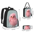 thumbnail image 2 of Disketp Adorable Pink Fluffy Birds Mochila Estampada de Gran Capacidad con Lonchera y Estuche, Set de 3 Piezas para Estudiantes, 2 of 7