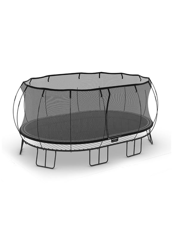 Springfree Trampoline 12 Feet x 19 Feet Sized Jumbo Oval Trampoline, Black