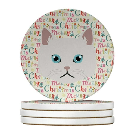 

Napoleon Cat Christmas Large Sandstone Coasters Pack of 4 4 in x 4 in