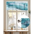 thumbnail image 7 of Marble Texture Valances for Windows Watercolor Blue Wave Abstract Art Valance Rod Pocket Light Filtering Short Window Treatments Curtains for Kitchen Bathroom Living Room Bedroom, 42 x 12 Inch, 7 of 7